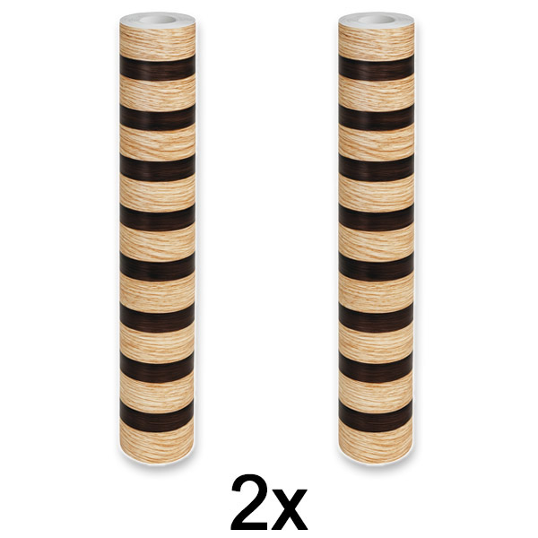 2x Elegantná nástenná nálepka s dreveným efektom | LINEWALL