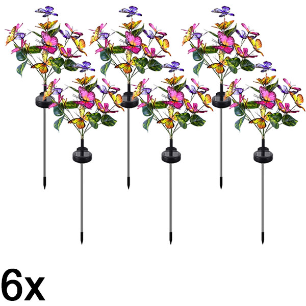 6x Solárne vonkajšie svetlá v tvare motýľov | FLUTIX