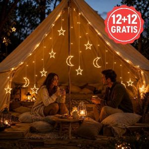 Vonkajšia svetelná reťaz s hviezdami a mesiacom - 3 m, teplá biela | STARRYSKY 12+12 ZADARMO